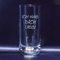 Longdrinkglas 320ml "Ich hab Dich lieb!"